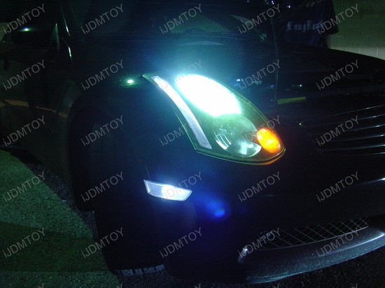 Infiniti - G35 - white - led - sidemarker - parking - lights - 2